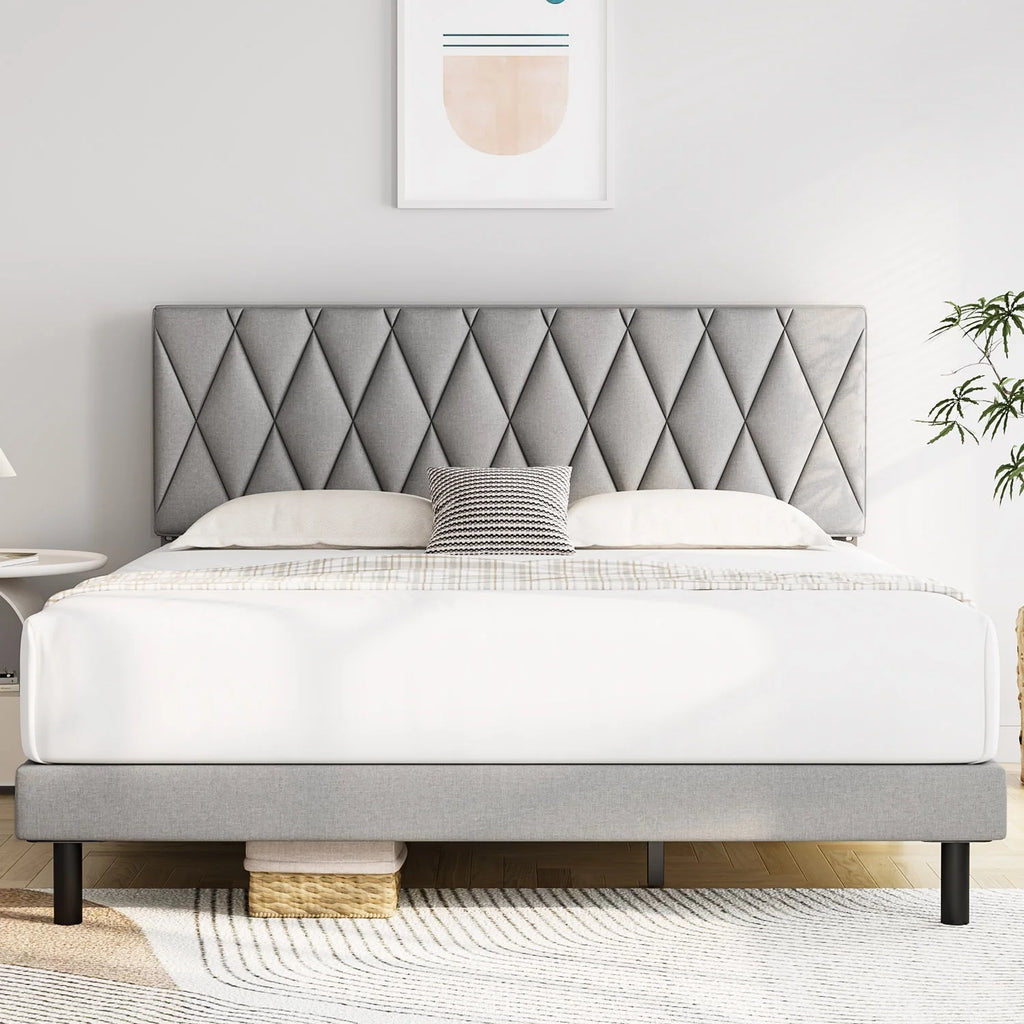 Queen Size Upholstered Platform Bed Frame Z3169