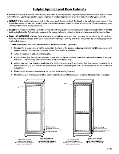 Espresso Curio Cabinet with Six Glass Shelves and Locking Door H254