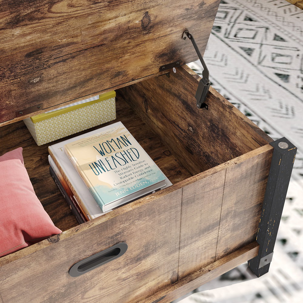 35.4" Square Coffee Table with Storage P62007