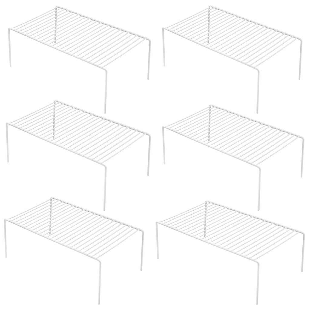 6 Pack Medium 13 x 9.4 Inch White Stainless Steel Storage Shelf Rack F433746