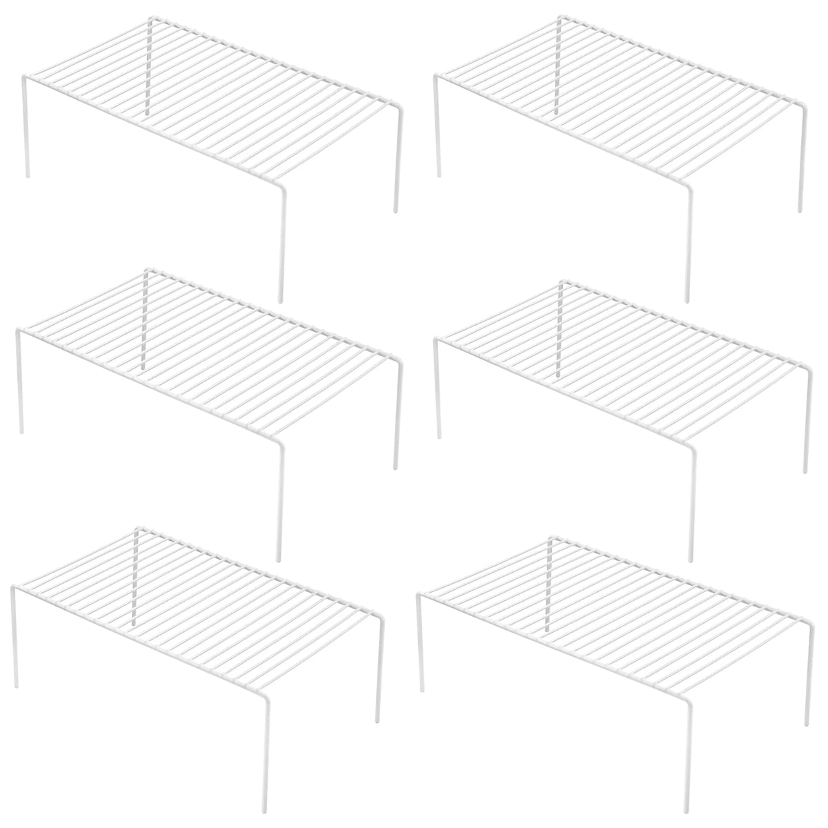 6 Pack Medium 13 x 9.4 Inch White Stainless Steel Storage Shelf Rack F433746
