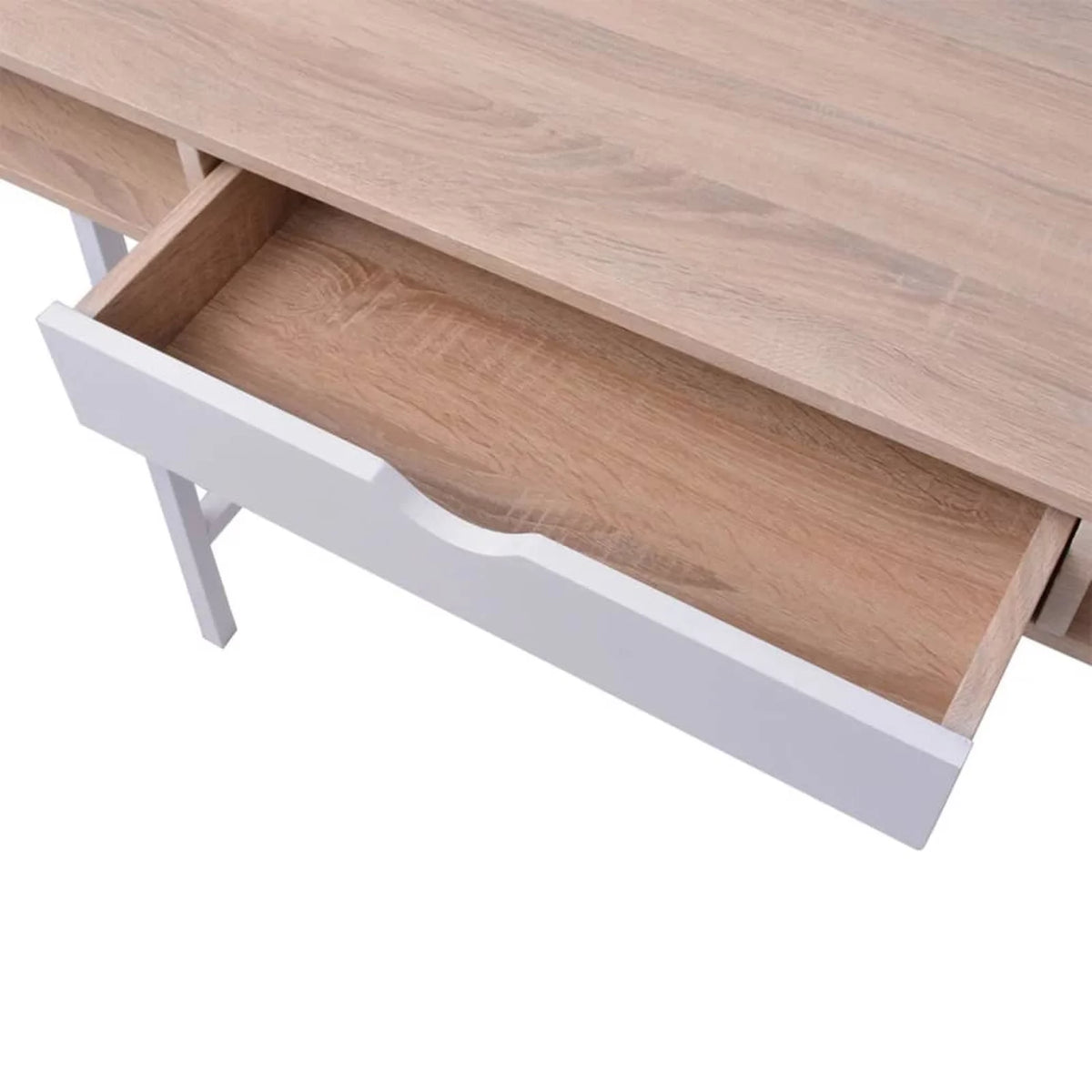 Oak and White 1 Drawer Desk I14744