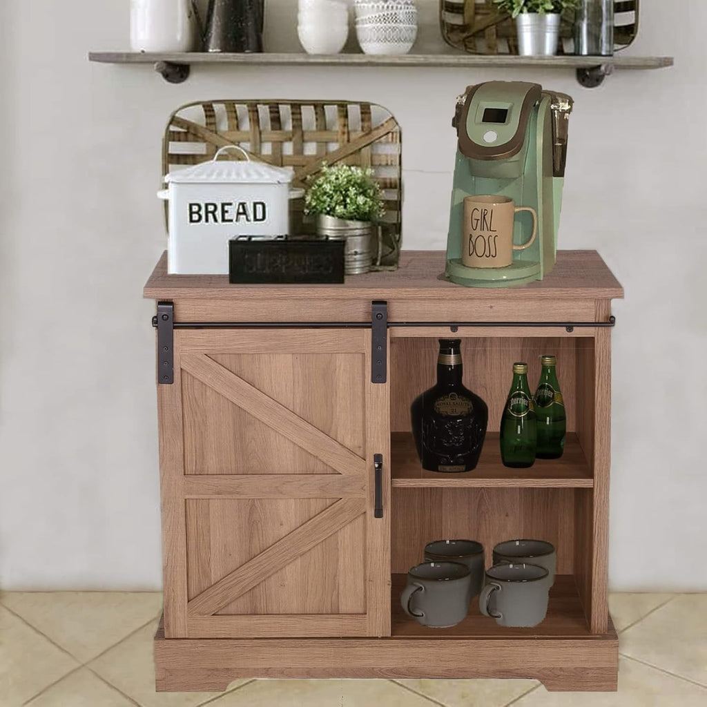White Storage Chest with Sliding Barn Door G33588