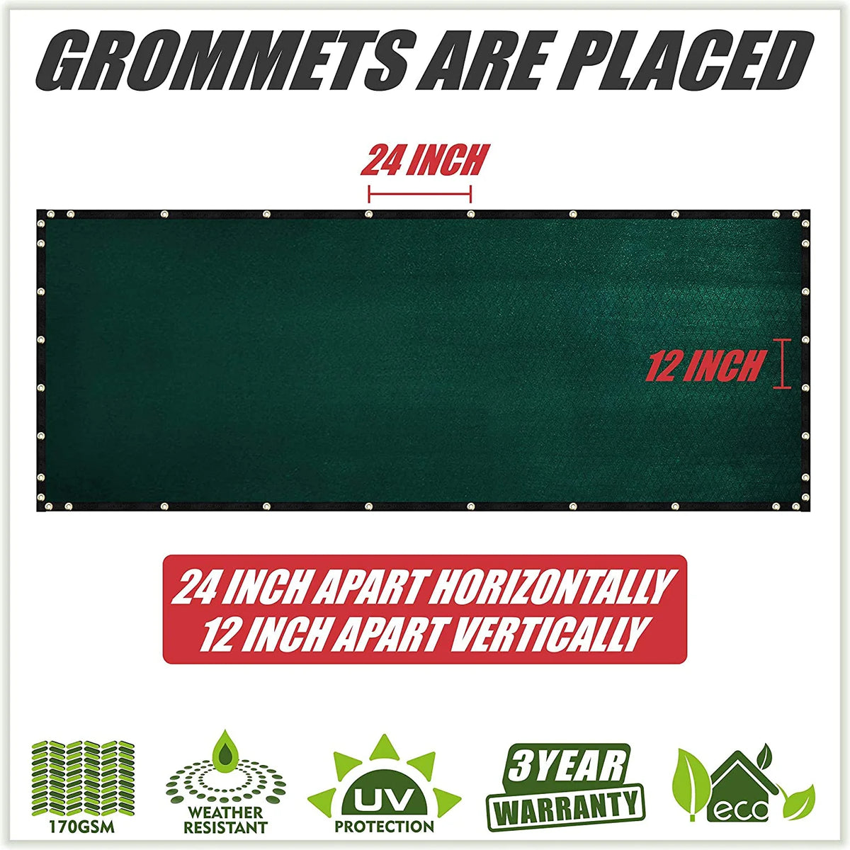 Green Fence Privacy Screen Windscreen Shade Fabric Cloth HDPE with Grommets V517