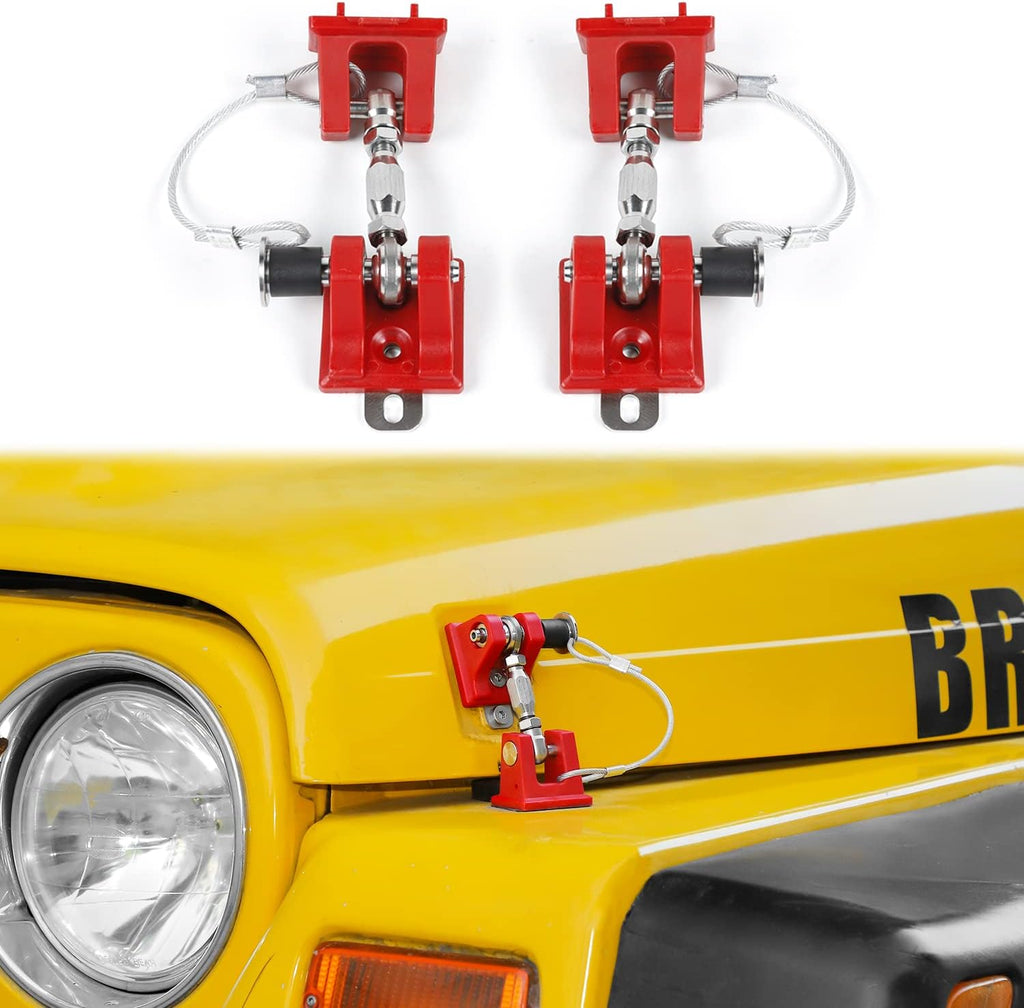 Black Locking Hood Latch Kit for Jeep Wrangler TJ, Pack of 2 O1670