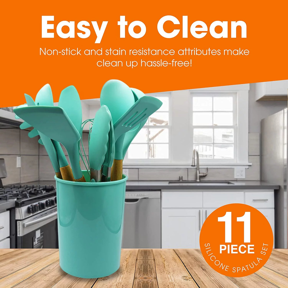 12 Piece Silicone Spatula Set with Wooden Handles C15665