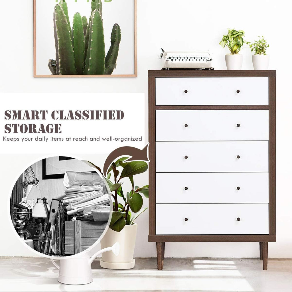 Antique-Style Wooden Drawer Dresser Storage Cabinet B653