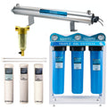 Complete Well Water Solution with UV Sediment Carbon Filter Purifier System 24GPM Triple Housing 40 Mic Pre Filter F9428