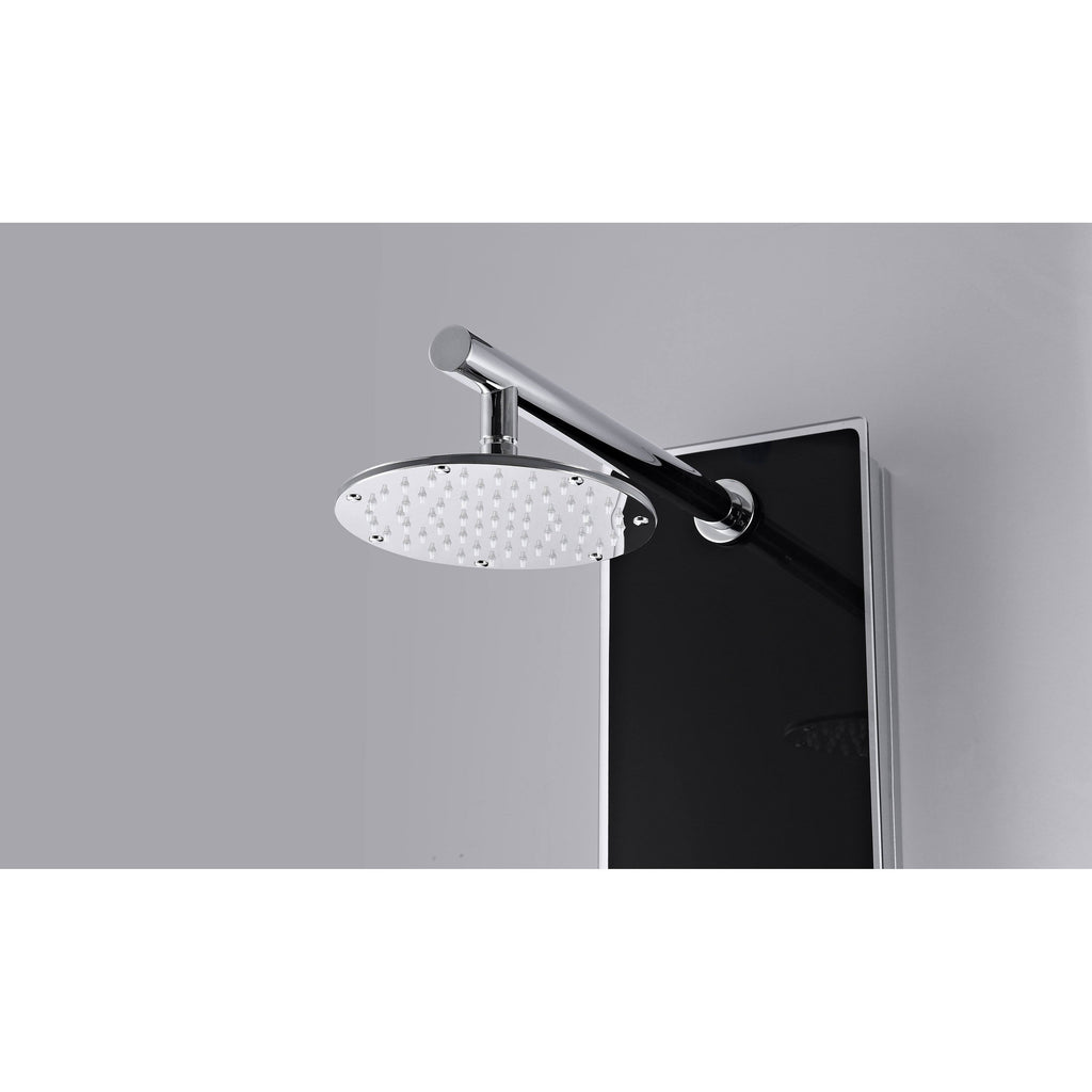 Black Full Body Shower Panel System with Rain Shower and Spray Wand O472