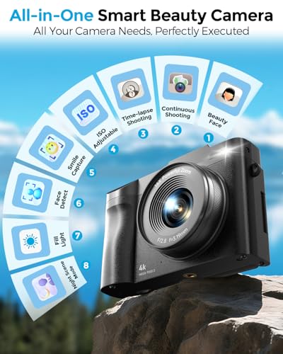 4K 48MP Compact Point and Shoot Digital Camera with 16X Digital Zoom Z703