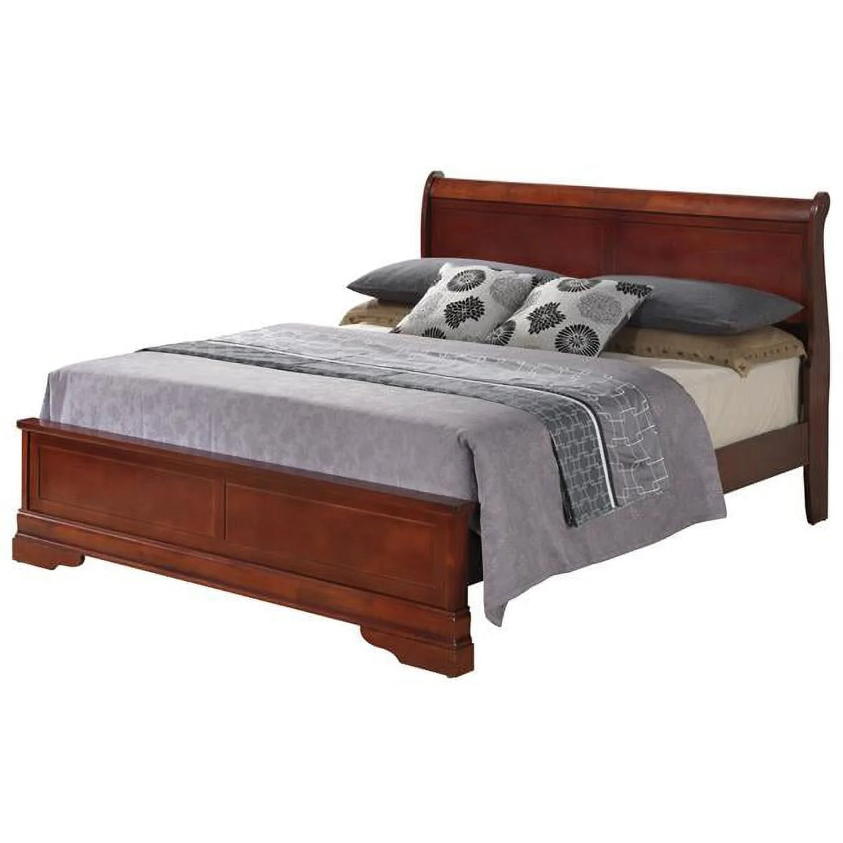 Cherry Queen Size Panel Bed X4218