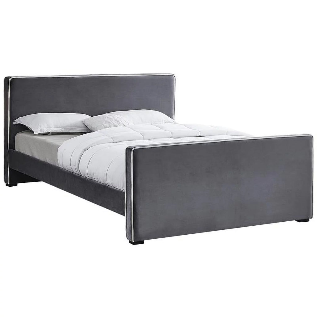 Grey Velvet Full Bed X36640
