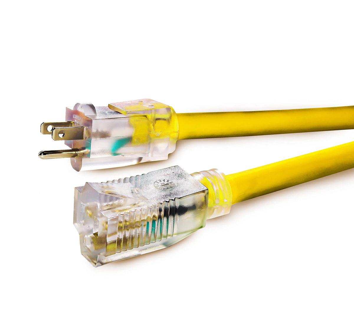 25 ft 10 gauge 3 prong SJTW Yellow Lighted End Extension Cord B541876