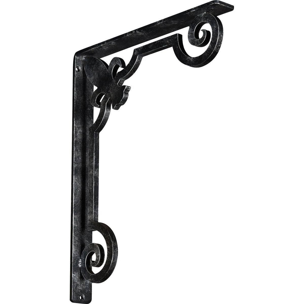 Wrought Iron Bracket Antiqued Silver P831