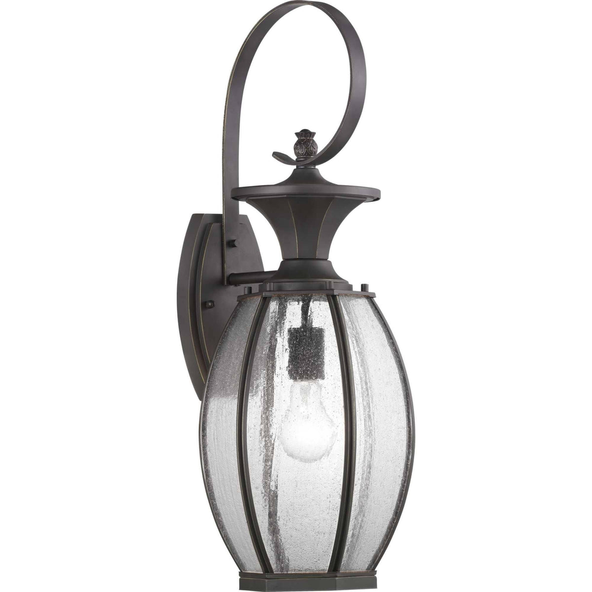 1 Light 24 inch Tall Outdoor Wall Lantern with Clear Seeded Glass U30219