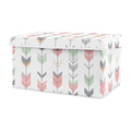 Grey Coral and Mint Storage Fabric Toy Box R8053