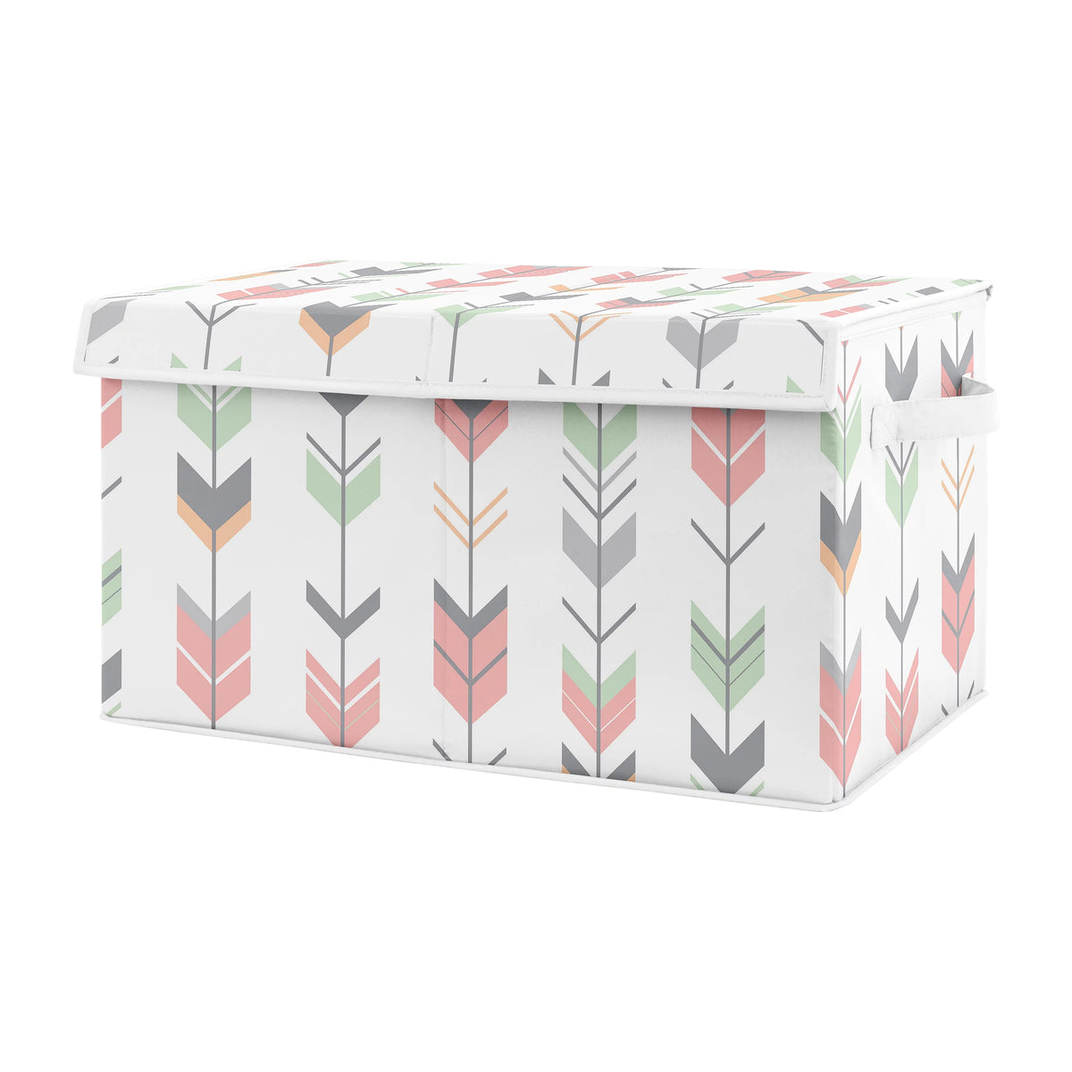 Grey Coral and Mint Storage Fabric Toy Box R8053