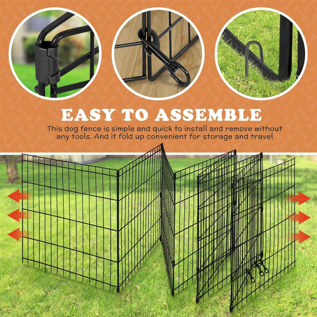Folding Dog Exercise Pen 8 Panel B8148