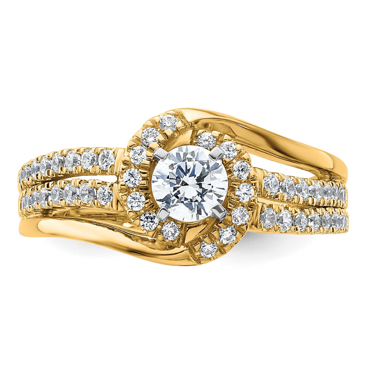 14k Yellow Gold Solitaire Lab Grown Diamond Engagement Ring I7611