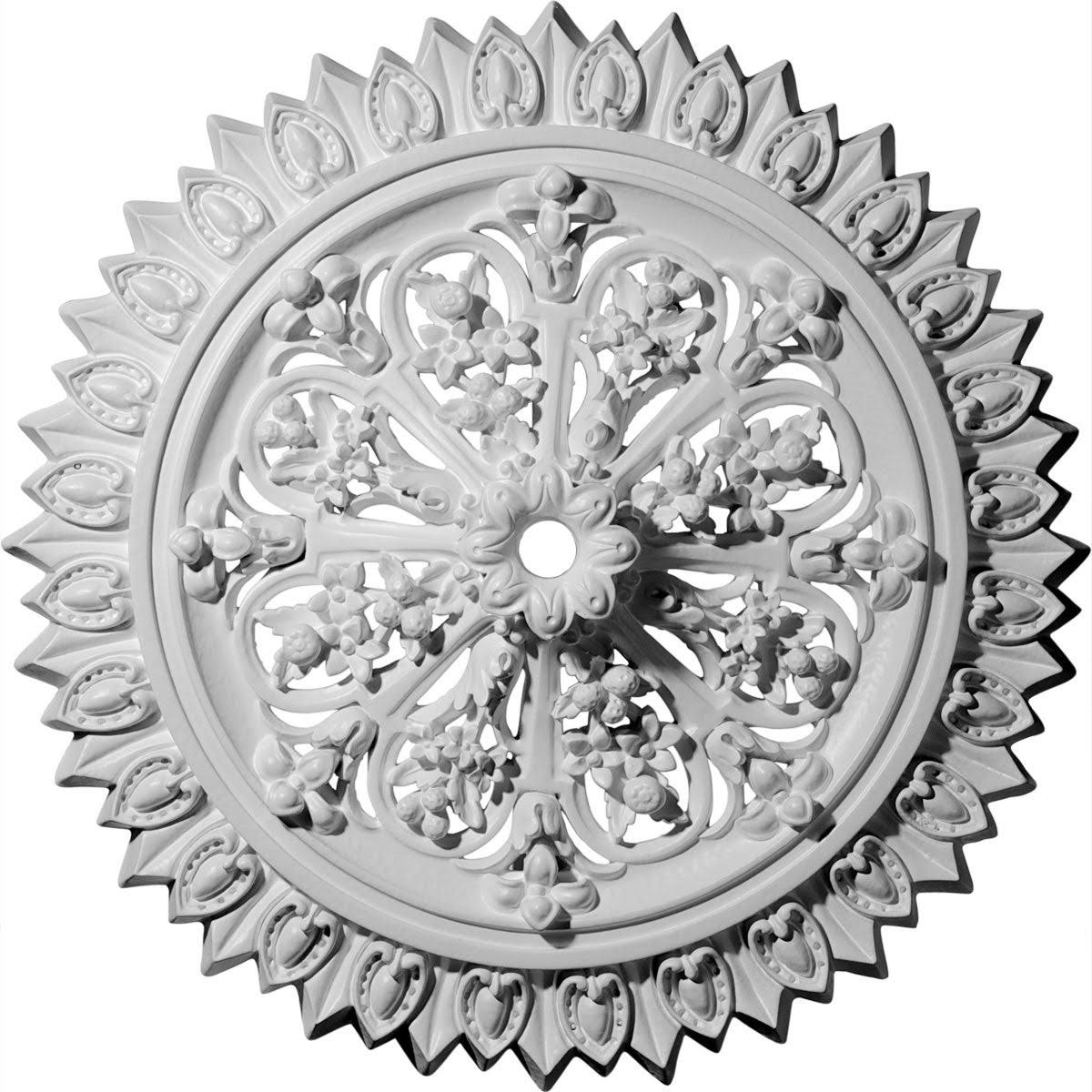 24 3/4x22OD 1 3/8x22ID x 3 1/4x22P Hand-Painted Clear Yellow Ceiling Medallion E6886