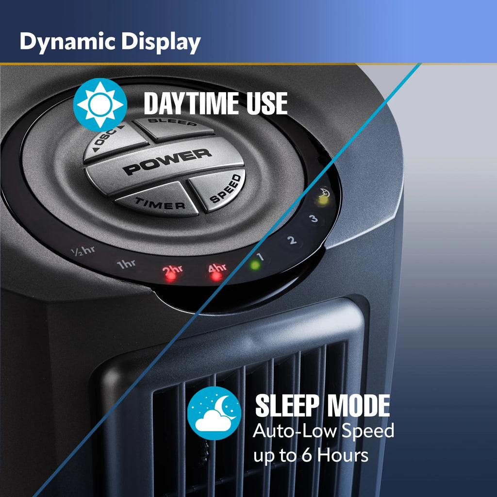 Adjustable Oscillating Pedestal Tower Fan with Timer and Remote Y3344