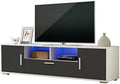 Brown TV Stand with 2 Cabinets and 2 Open Shelves Y62986