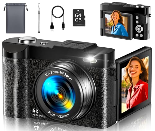 4K 48MP Compact Point and Shoot Digital Camera with 16X Digital Zoom Z703