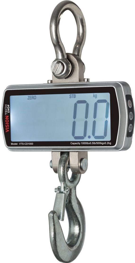 Digital Crane Scale 500lb 200kg Heavy Duty Compact Hanging Scale LED Display E40024