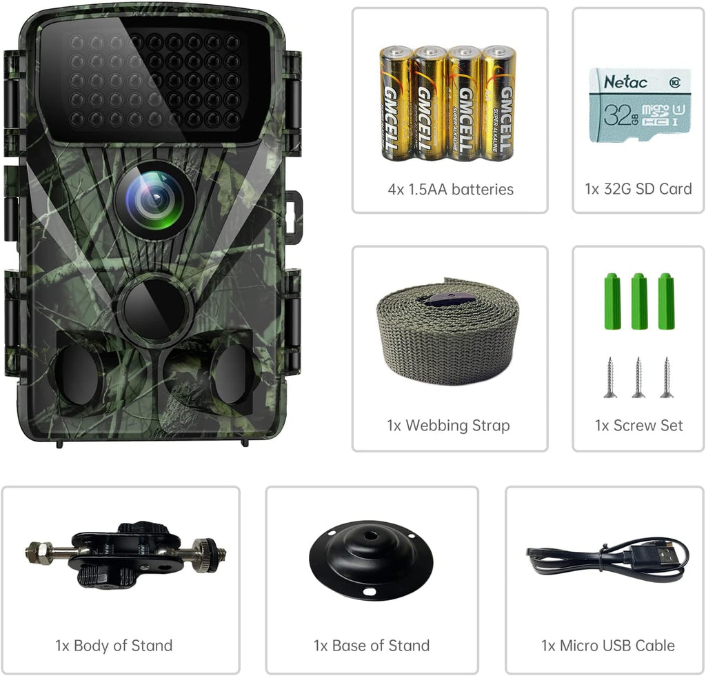4K 30MP Trail Camera with Night Vision, 120° Wide Angle, IP65 Waterproof G658