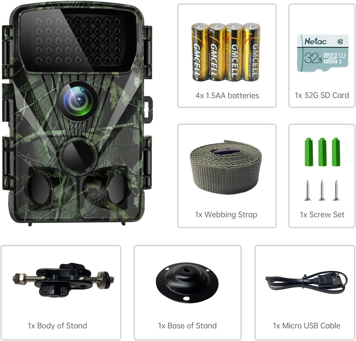 4K 30MP Trail Camera with Night Vision, 120° Wide Angle, IP65 Waterproof G658