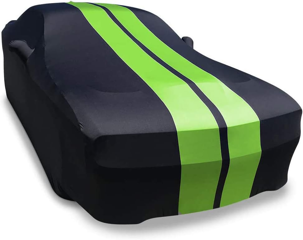 Indoor Car Cover Black with Red Stripes Q64668