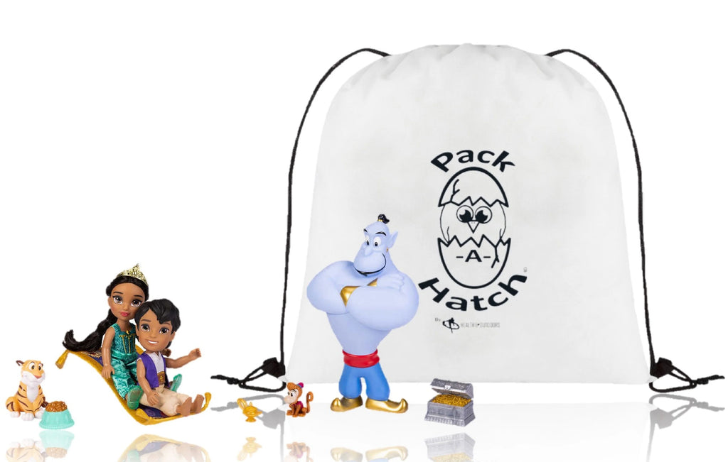 Aladdin and Princess Jasmine Doll Set with Bonus Pack-A-Hatch Bag P74548