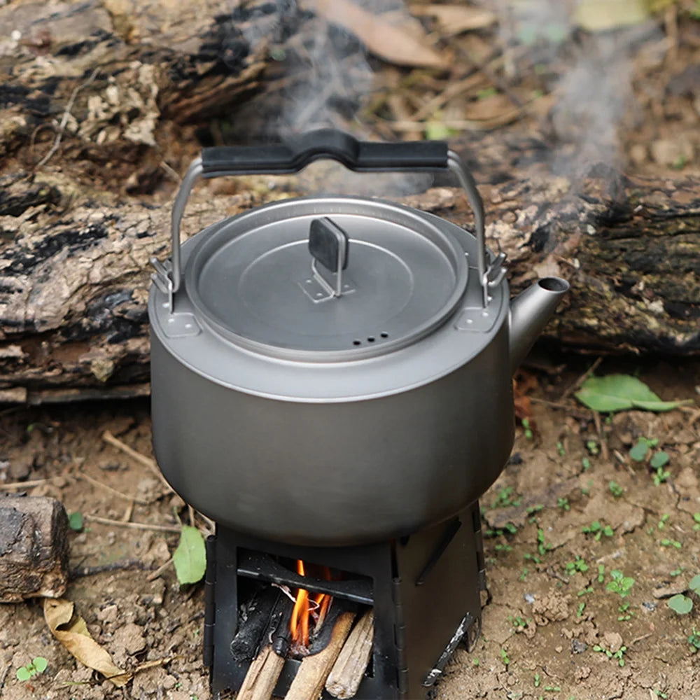 600ml Titanium Camping Tea Kettle Coffee Pot Z3674