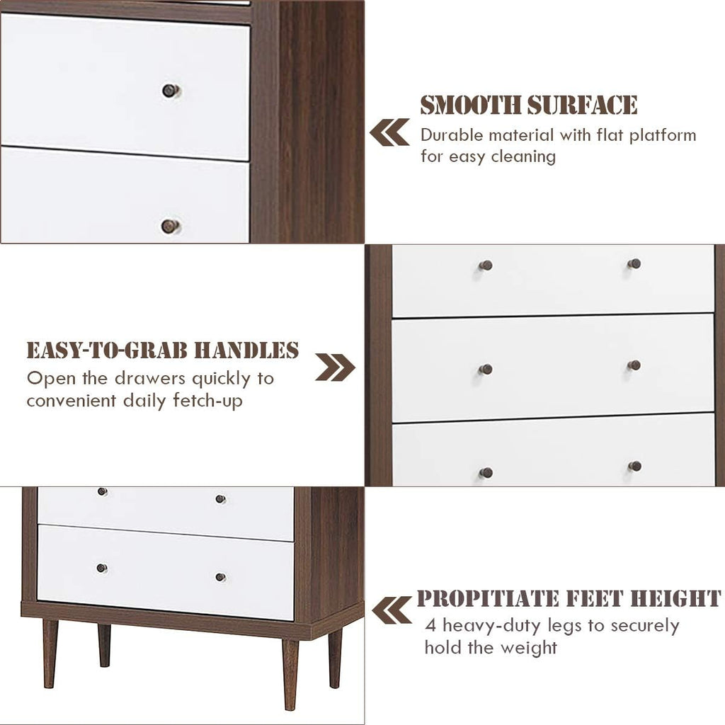 Antique-Style Wooden Drawer Dresser Storage Cabinet B653