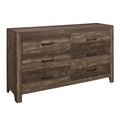 6 Drawer Rustic Wooden Double Dresser with Block Legs L80406