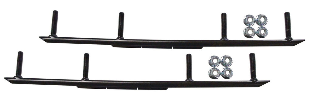 White XT Snowmobile Skis with 6" Round Bars Complete Kit T5396