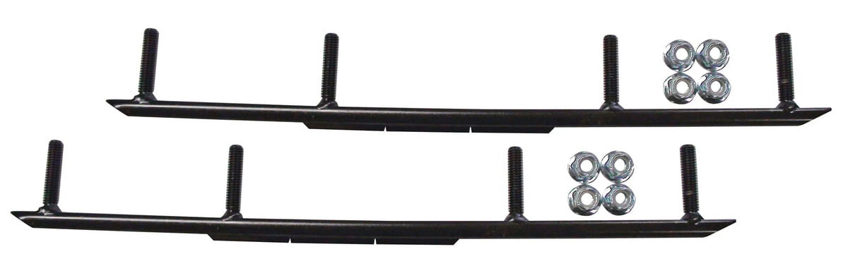 White XT Snowmobile Skis with 6" Round Bars Complete Kit T5396