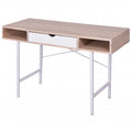 Oak and White 1 Drawer Desk I14744