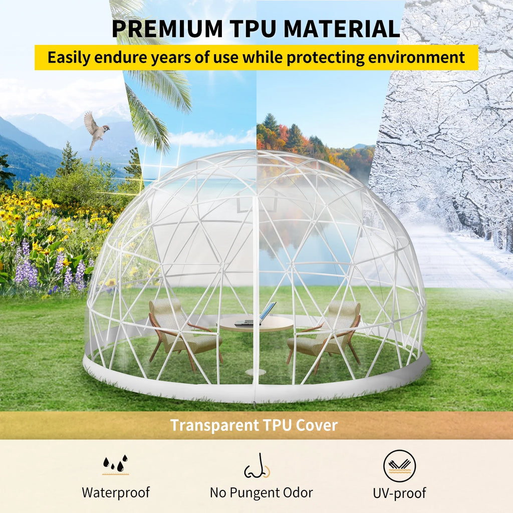 9.5ft PVC Geodesic Dome Bubble Tent with Door and Windows G814598