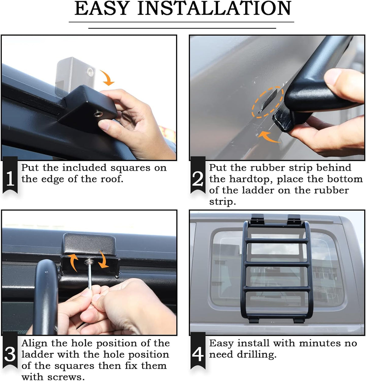 Aluminium Alloy Rear Window Ladder Car Body Functional Decoration Accessories P58957