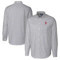 Charcoal Stretch Oxford Stripe Long Sleeve Button-Down Shirt I622
