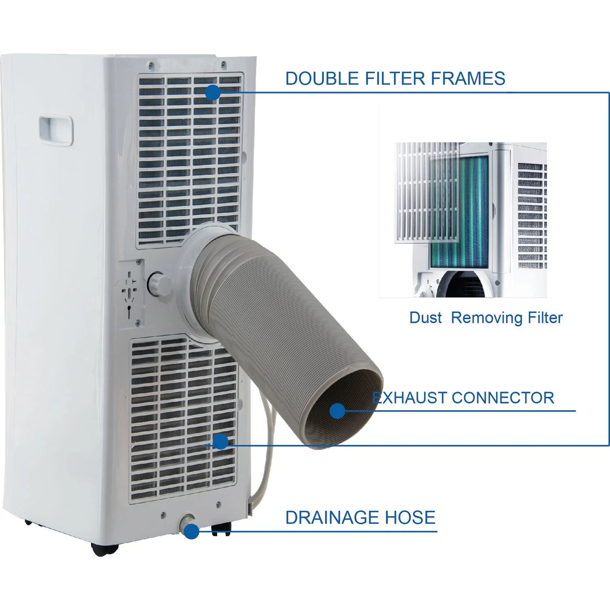 Portable Air Conditioner with Remote Control White R1403