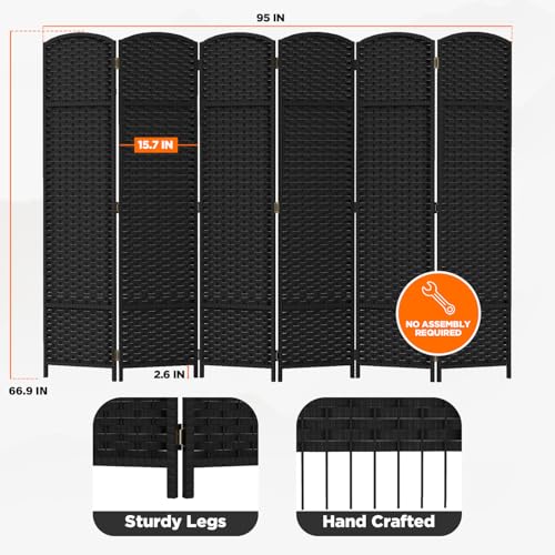 Brown 4 Panel Room Divider S6609