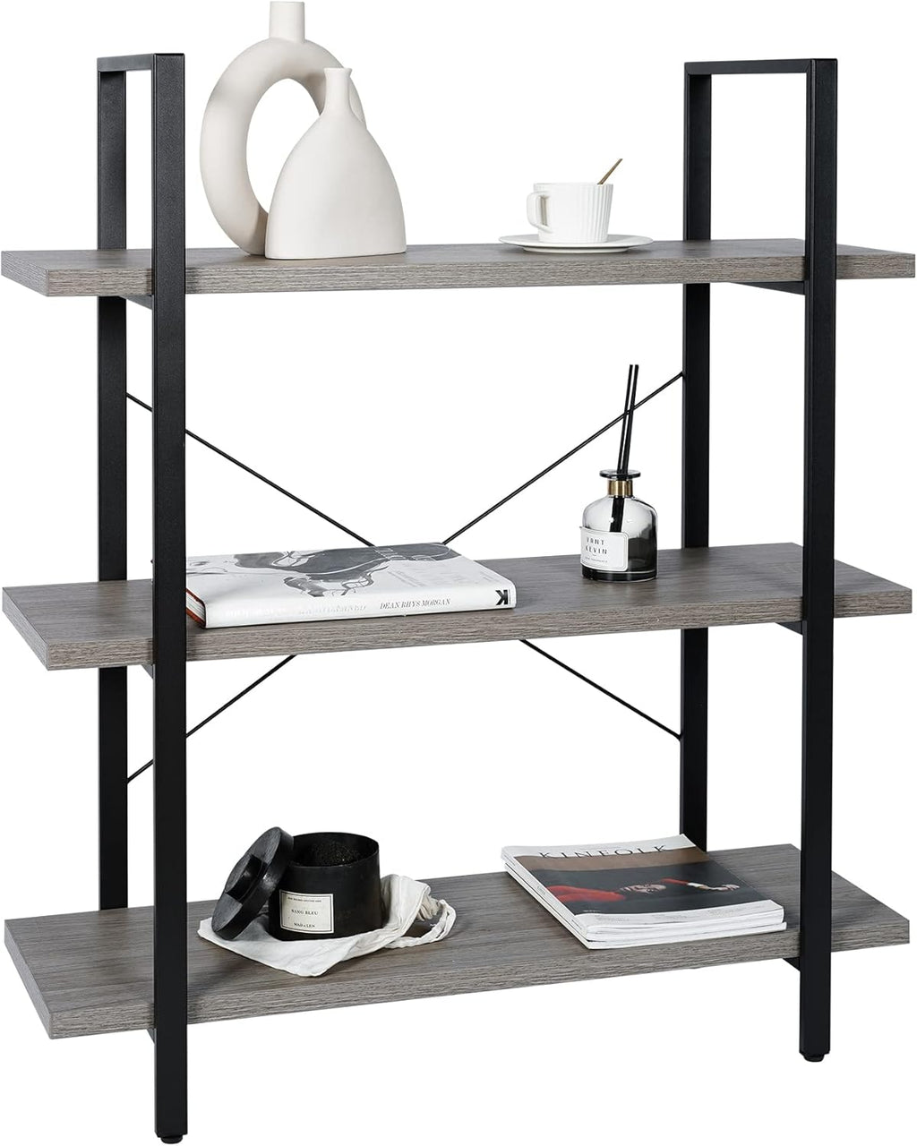 5-Tier Wood and Metal Bookcase A6741
