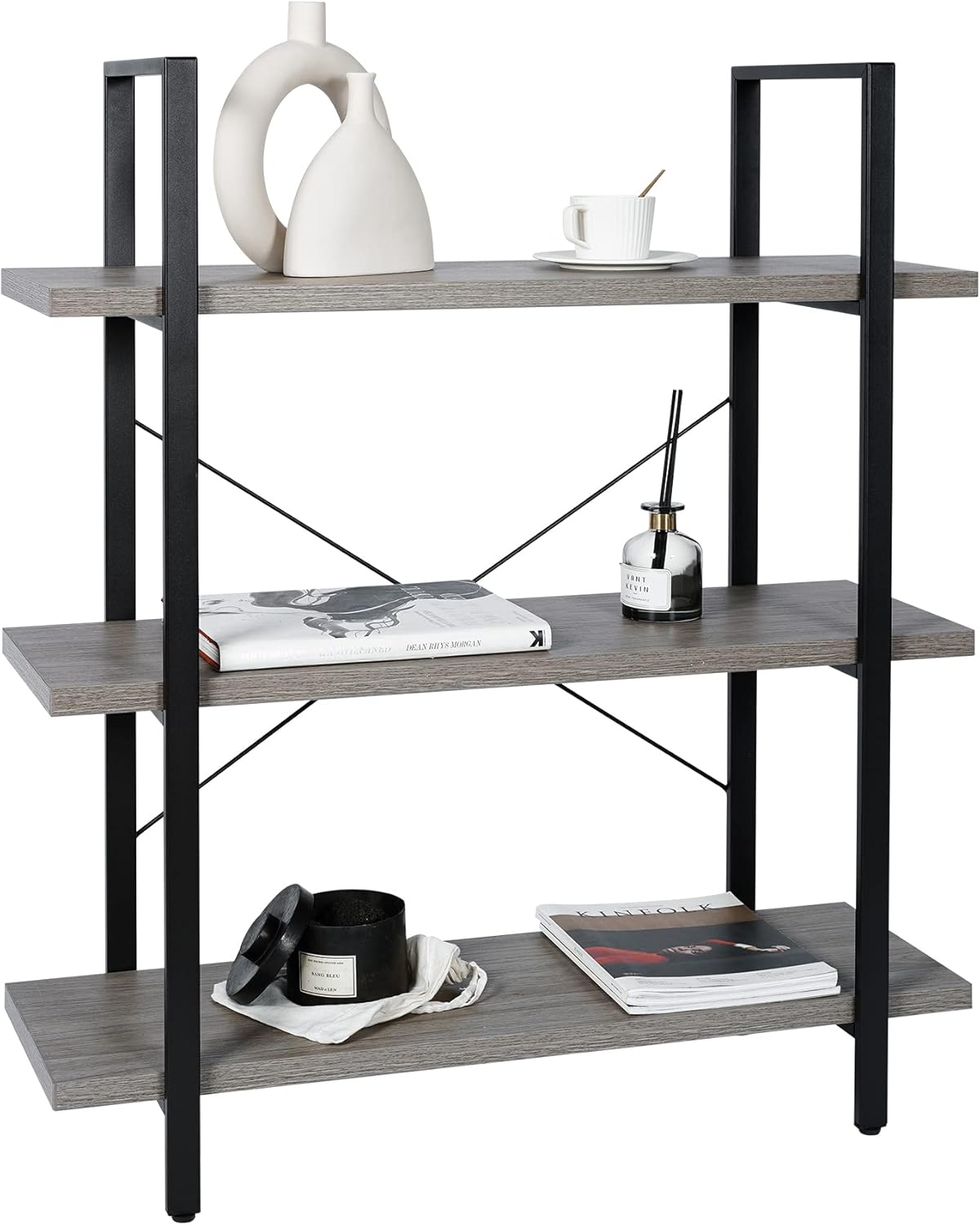 5-Tier Wood and Metal Bookcase A6741