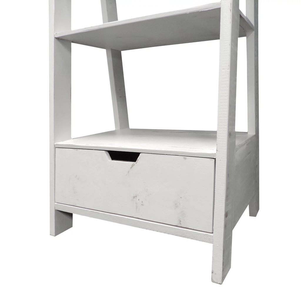 4 Shelf Wooden Ladder Bookcase with Drawer P389