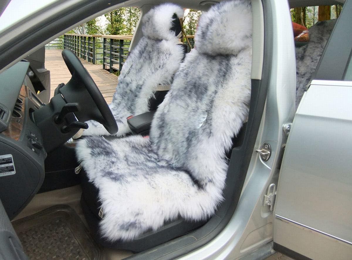 White Genuine Australia Sheepskin Car Seat Cover 1 Piece Y31778