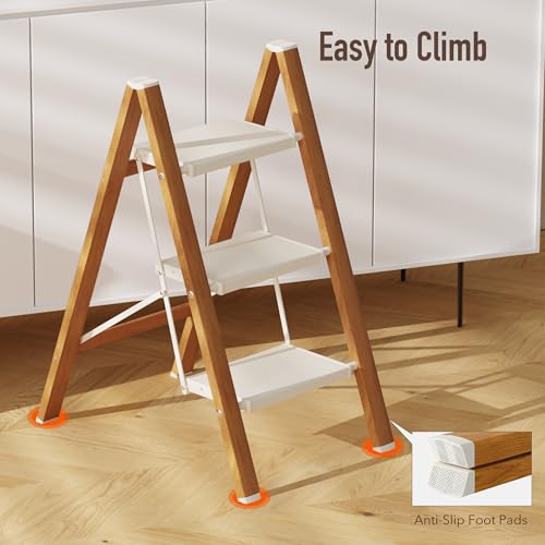 Lightweight Aluminum Folding Step Stool with Anti-Slip Pedals, 330 lbs Capacity C803688