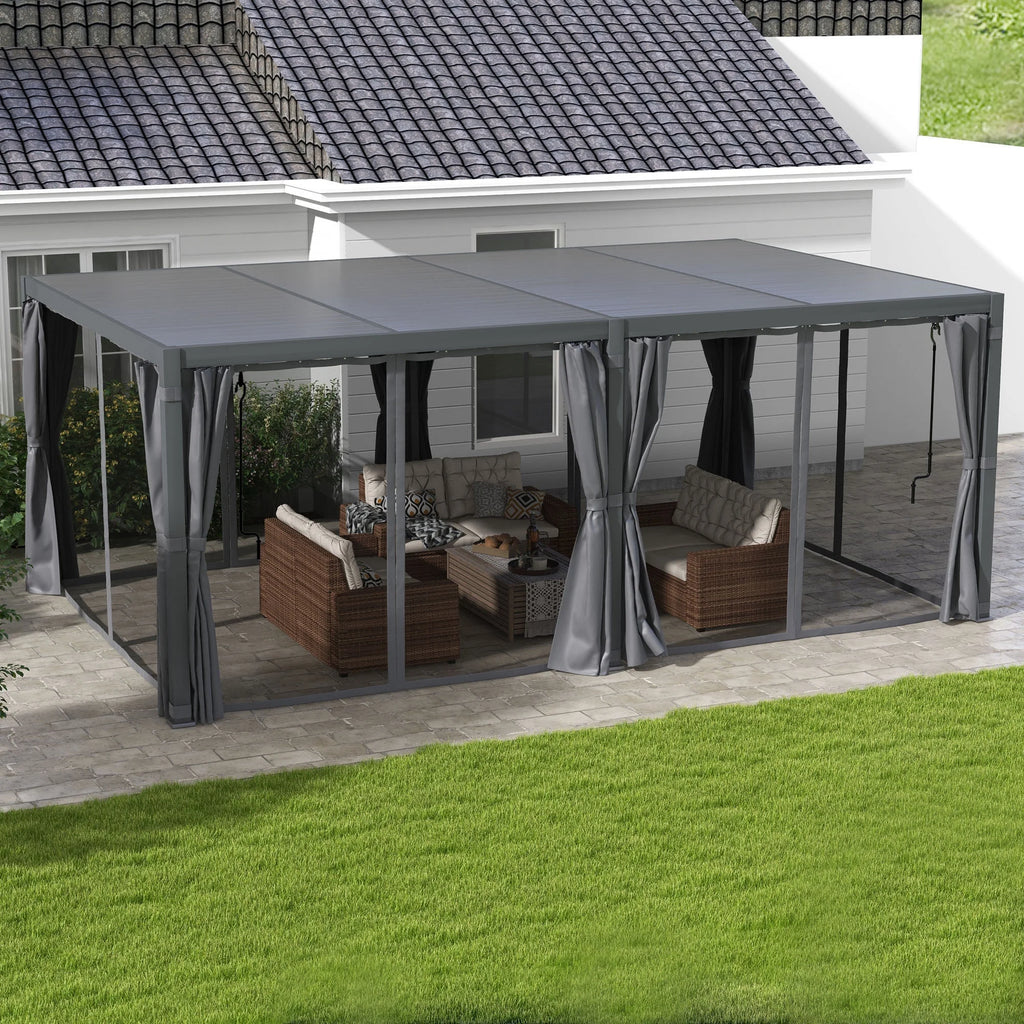 12'x19' Aluminum Pergola with Adjustable Louvered Roof F49117