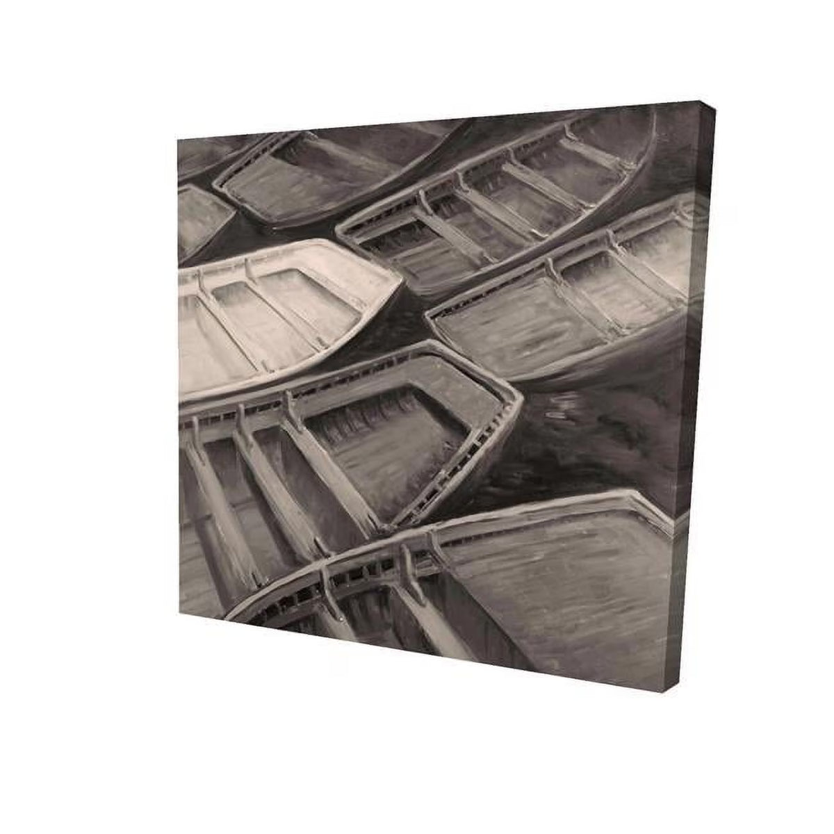 Sepia Style-Print Canvas Canoes R28118
